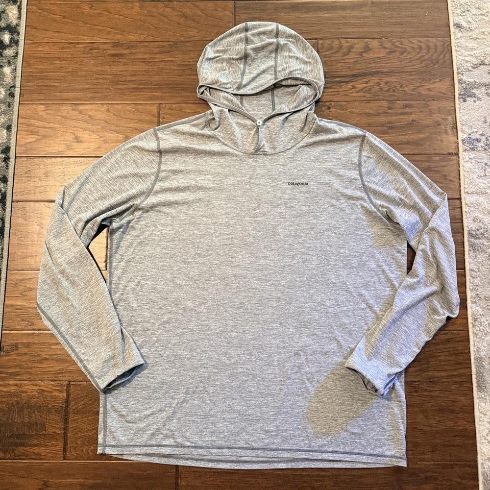 Patagonia Hoodie Shirt Mens XL Gray Long Sleeve Hiking Thumbholes STY52124SP20